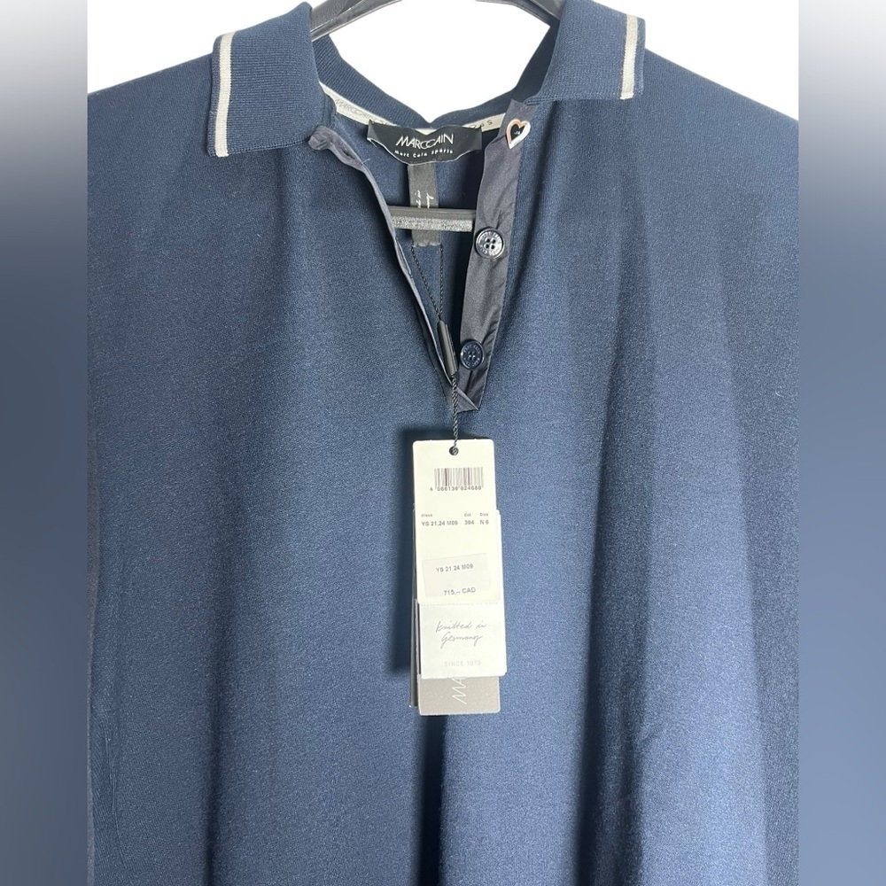 Marc Cain Navy Button-Up Dress - Elevated Streetwear- Size XL - Picture 5 of 12